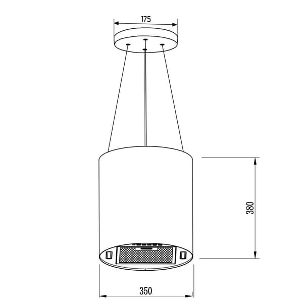 Væghængt emhætte 35 cm sort BT-227
