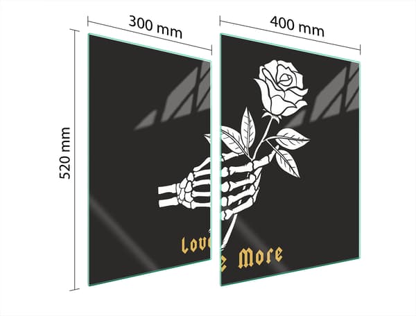 GLASSKYDDSPLÅT FÖR SPIS 70x52 ROSE
