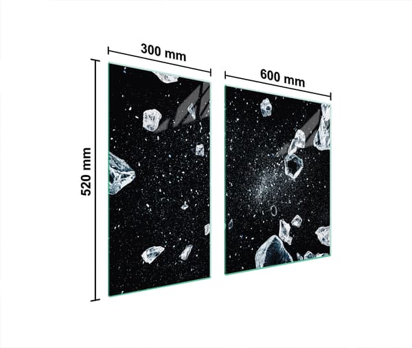 GLASSKYDDSPLÅT FÖR SPIS 90x52 ICE
