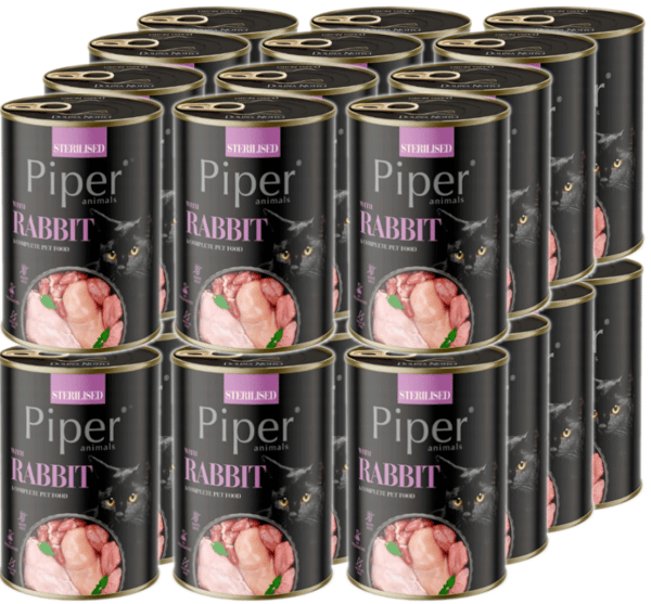 DOLINA NOTECI Piper KANIN vådfoder til steriliserede katte 24x400g