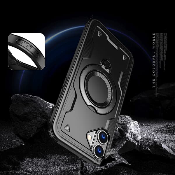 iPhone 16 Hybrid Armor Trendy MagSafe-etui - Sort