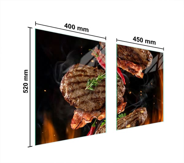 GLASBESKYTTELSESPLADE TIL KOMFUR 85x52 GRILL