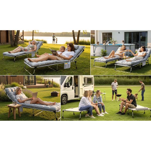 Sammenklappelig campingseng, haveliggestol, ChillWell Dream Sofotel
