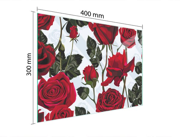 GLASSKÆREBRÆT 40x30 ROSER