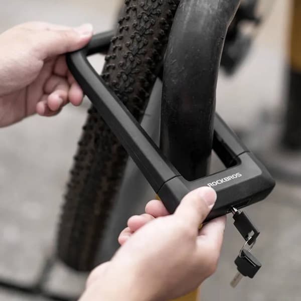 Cykellås, cykellås med nøgle, U-LOCK ROCKBROS (RKS626-BK) sort