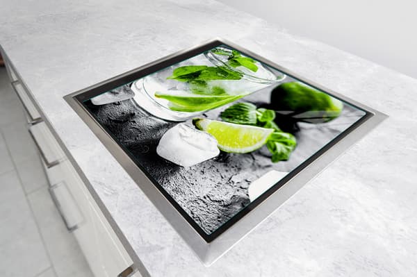 GLASSKYDDSPLÅT FÖR SPIS 50x52 LIME