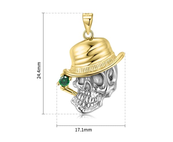 Collar de cadena de plata 925 con calavera Trusky