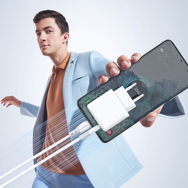 Silikoneflettet kabel USB-A - USB-C L25ST 5A 1m - hvid
