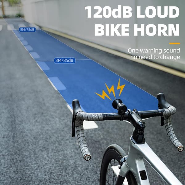 Elektronisk cykelklokke 120 dB - sort