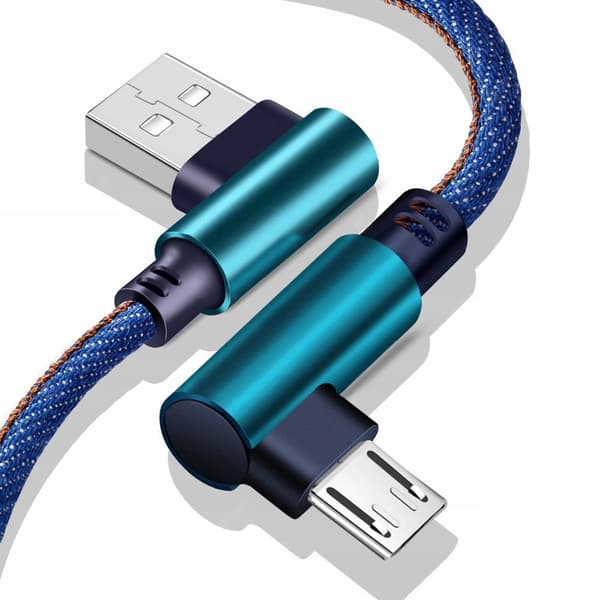 Koanni Micro USB-kabel hurtigopladedn 2 m vinkelkabel 90°