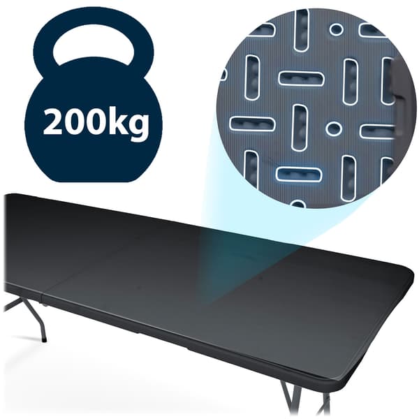 Sammenklappeligt havebord 180 cm Plonos sort