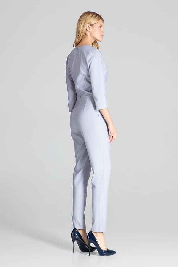 Damkuvert jumpsuit elegant grå størrelse S