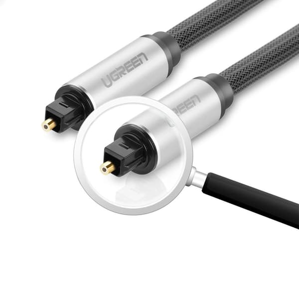 Toslink SPDIF optisk ljudkabel 2m - grå
