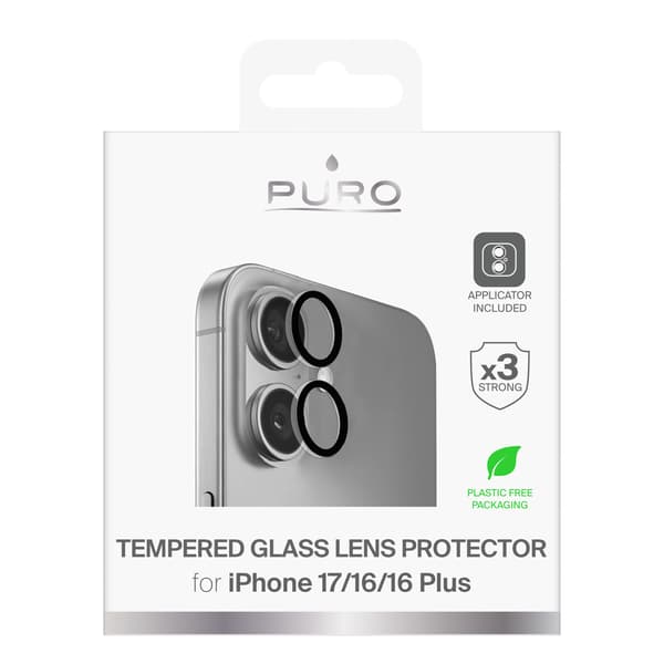 Hærdede glaslinser til iPhone 17 / iPhone 16 / iPhone 16 Plus Puro Individual