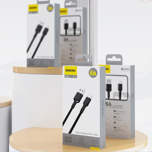 USB-A - USB-C 5A 1m kabel - svart