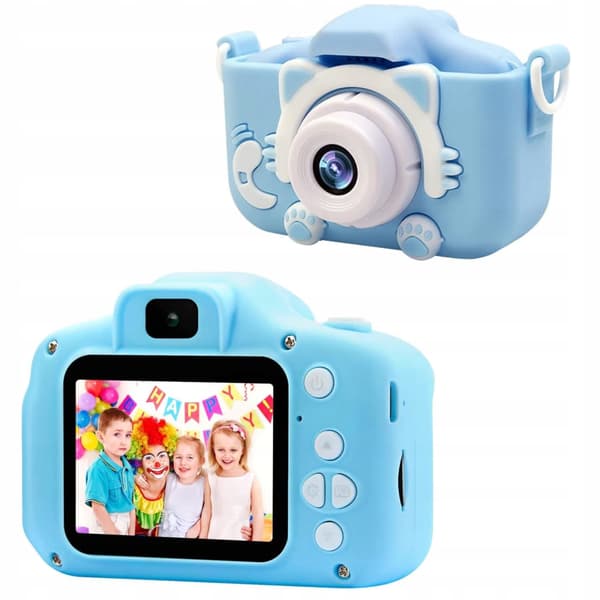 Camera Kitty Silikone Etui Spil Display Blå Snor X2N