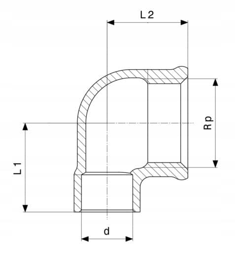 Messingbøjning 22x3/4 GW til lodning