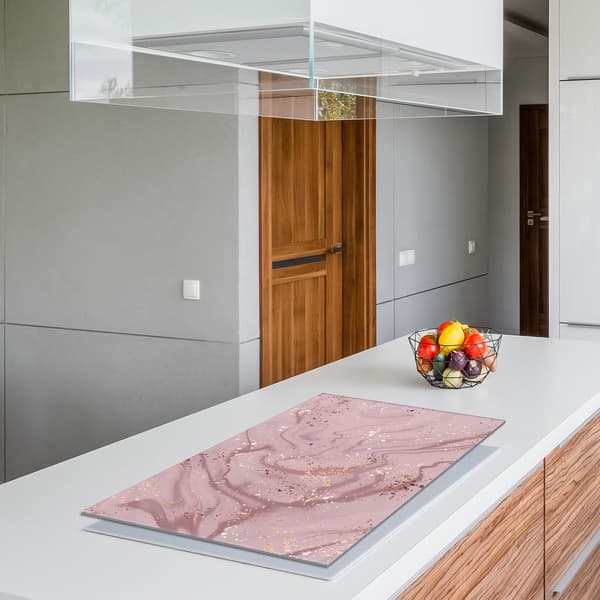 Glasskydd för spishäll 90x52 Marmor