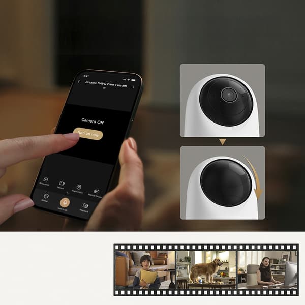 2K IR Wi-Fi Bluetooth inomhus säkerhetskamera - Vit