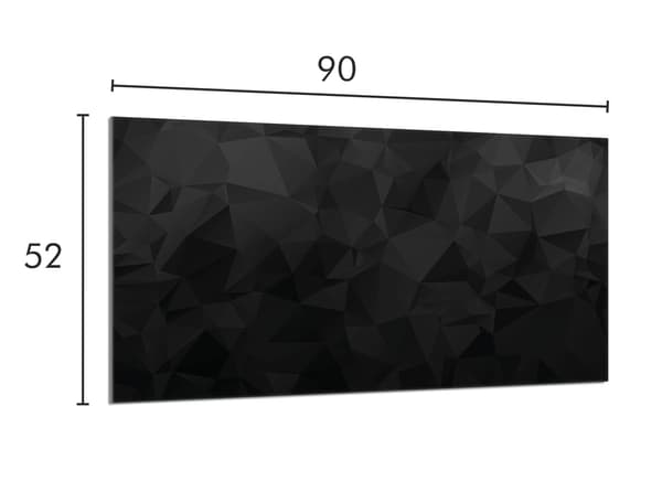 Glasbeskyttelsesplade til komfur 90x52 Sort