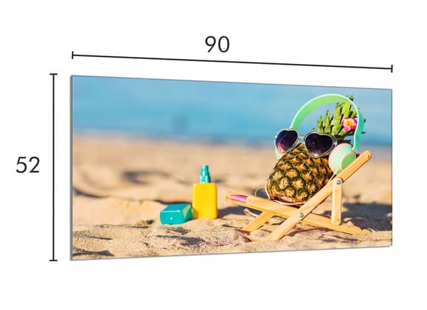 Glasbeskytter til komfur 90x52 Ananas