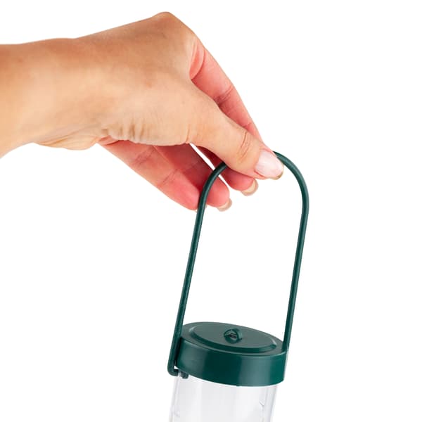 TG80440 TRANSPARENT FUGLEFODERHUS MED FODSTØTTE TIL FODER MED KORNLÅS