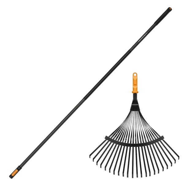 FISKARS ONECLICK Lehtiharavan pää 42 cm + varsi 161 cm