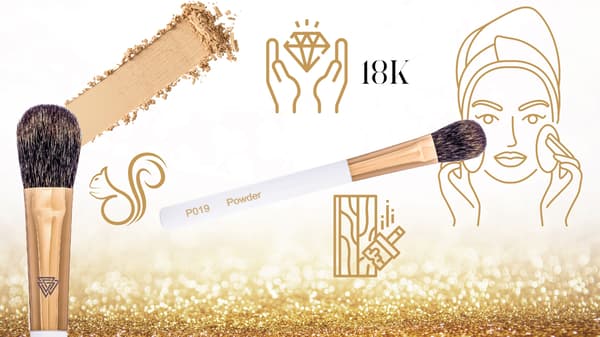 Sæt Professionel Makeup-svamp + Pudderbørste