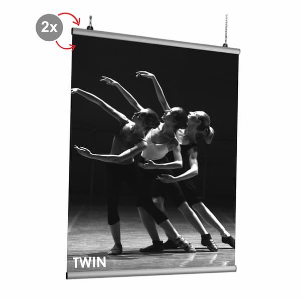 TWIN affischremsa 85 cm dubbelsidig