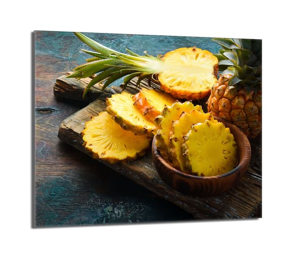Lasinen liesisuoja 60x52 Pineapple
