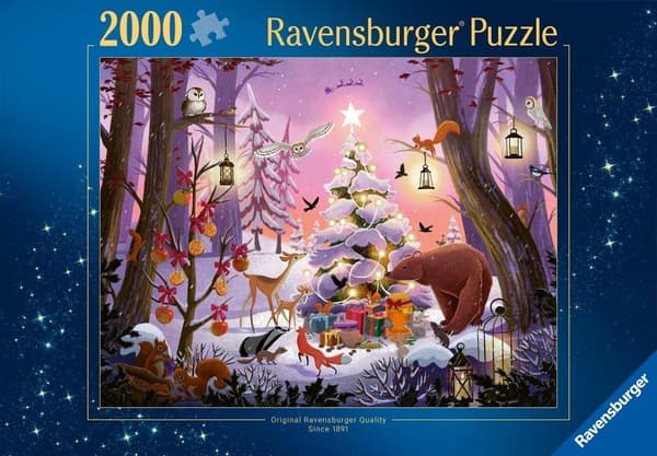 2D-pussel: Jul i skogen 2000 bitar