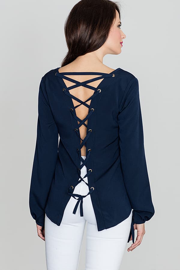 K385 bluse marineblå S