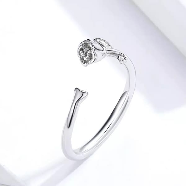 Anillo de rosa ajustable de plata S925