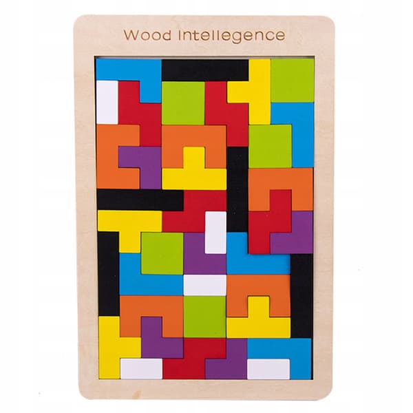 TRÄPUSSEL TETRISKLOCKOR 40 BITAR Eco Wood