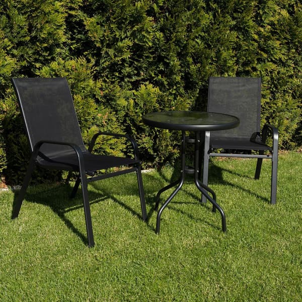 Ö runt bord 60cm + 2x SOFIA stol svart