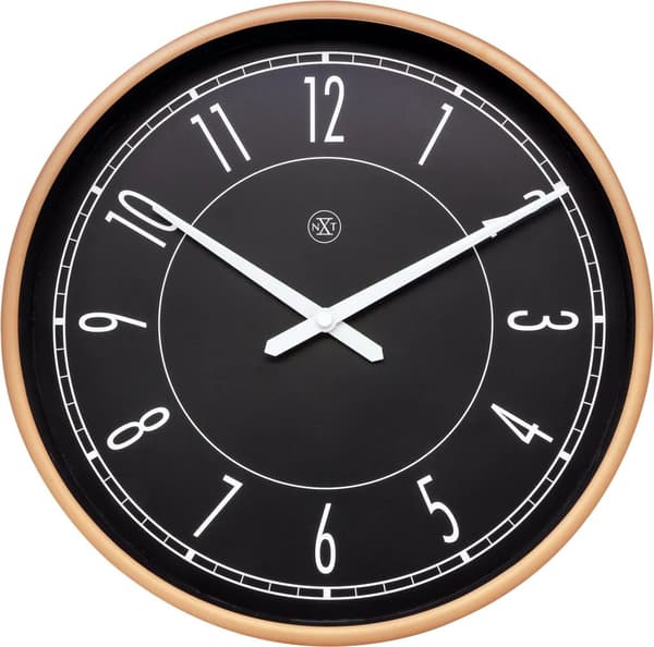 NEXTIME 7331. VÄGGKLOCKA, Svart. Unisex.