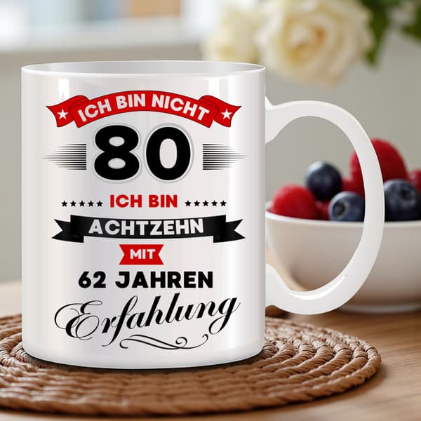 Rolig mugg, present till en 80-årsdag