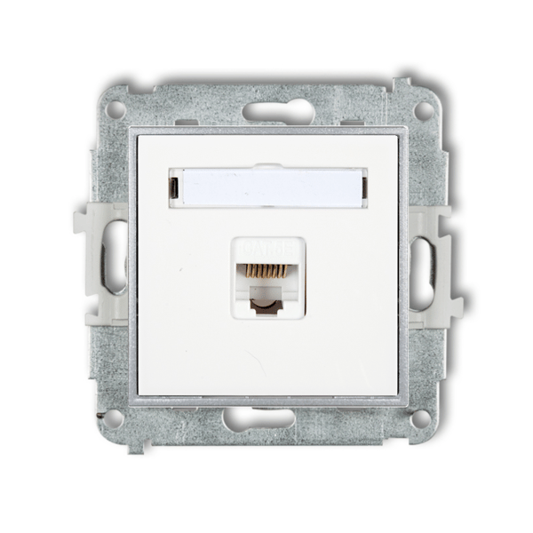 1x internetuttag utan ram Karlik mini vit/silver