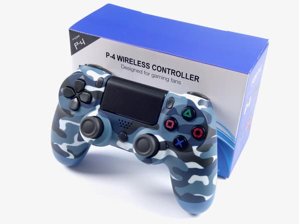 Trådløs pad-controller til PS4 PlayStation 4 Vibrationsfunktion Blå Camouflage