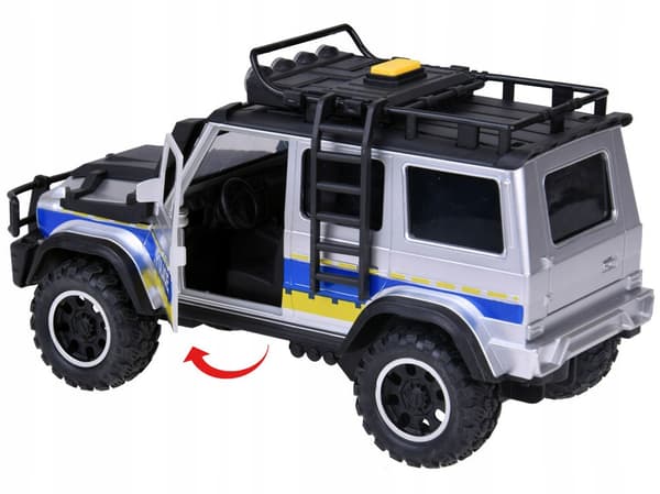 Polis-SUV med kørsel, lys, lyd og åbningsdøre