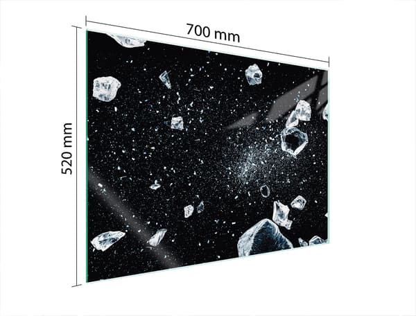 GLASSKYDDSPLÅT FÖR SPIS 70x52 ICE