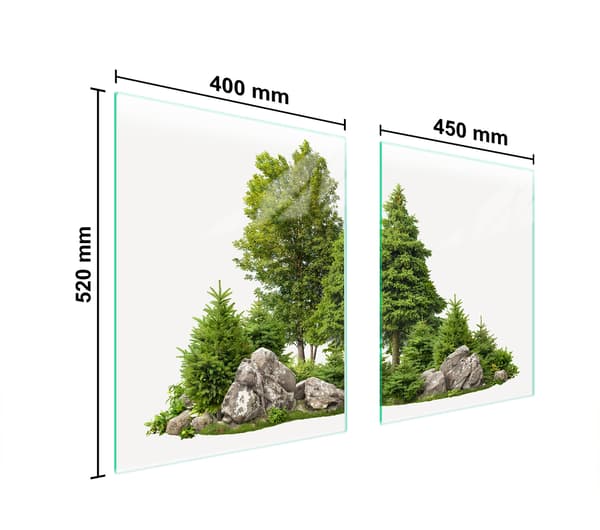 GLASBESKYTTELSESPLADE TIL KOMFUR 85x52 TRÆ