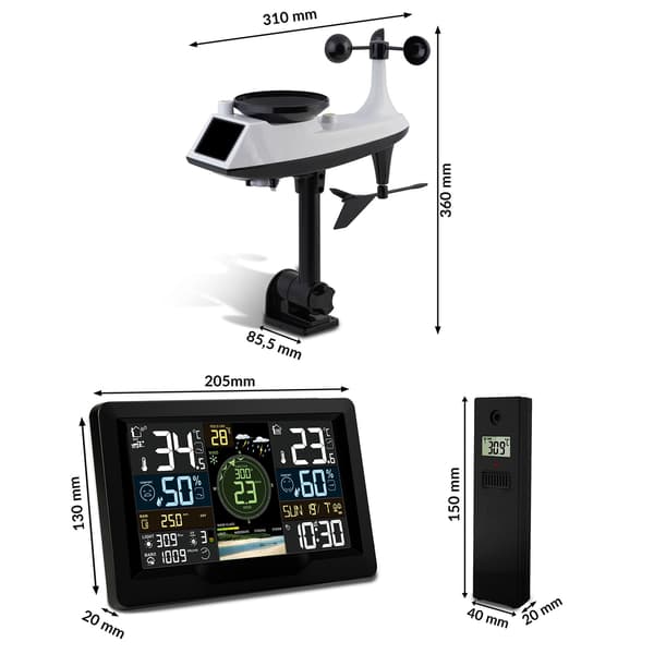 Väderstation med vind- och regnsensor BD-914 svart