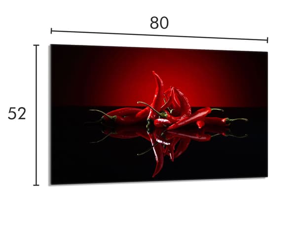 Glasskydd för spishäll 80x52 Chilli