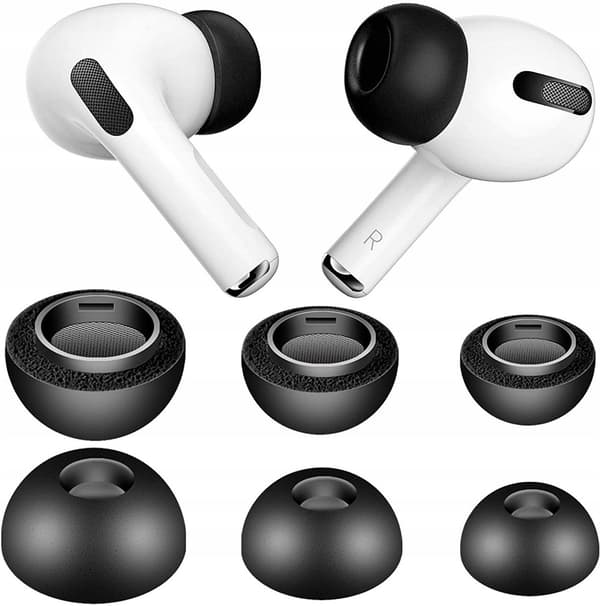 Silikone ørepropper til Apple AirPods Pro GEN 1/2/3 sæt (S, M, L) Sort