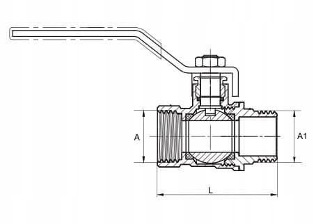 Standard kulventil 1/2" med panel GW x GZ