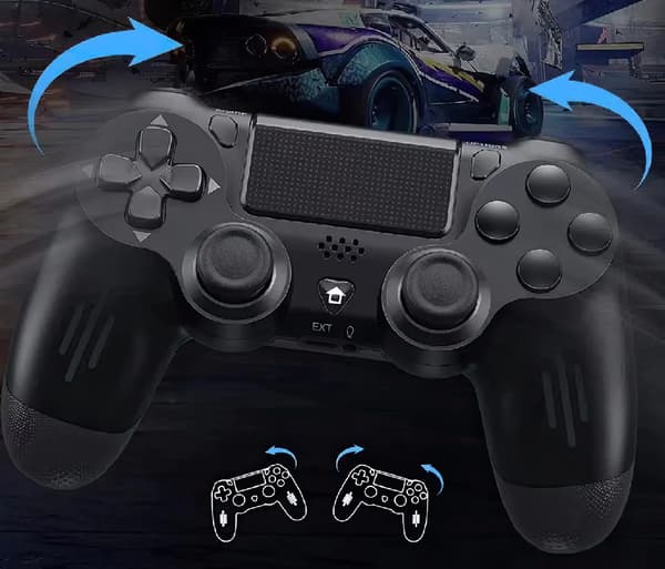 Trådløs Pad Controller til PS4 PlayStation 4 Vibrationsfunktion Sort