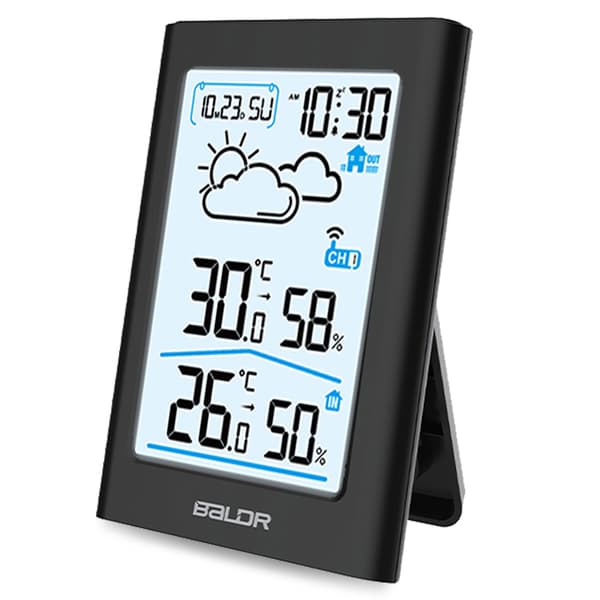 Vejrstation med display BD-911 sort