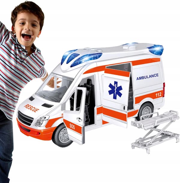 Ambulanssilelu Moottoroitu Ääni-Valot Paarit + Paristot