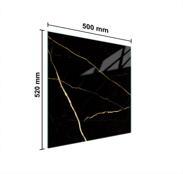 GLASBESKYTTELSESPLADE TIL KOMFUR 50x52 MARMOR